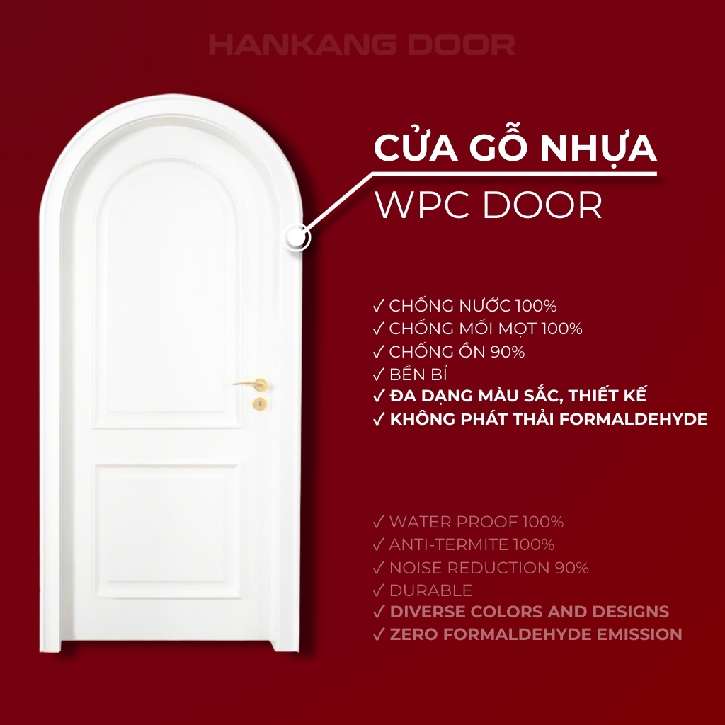 Cửa vòm gỗ nhựa hankang.