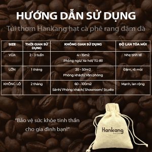 TÚI THƠM HANKANG HẠT CÀ PHÊ RANG ĐẬM - SIZE VỪA