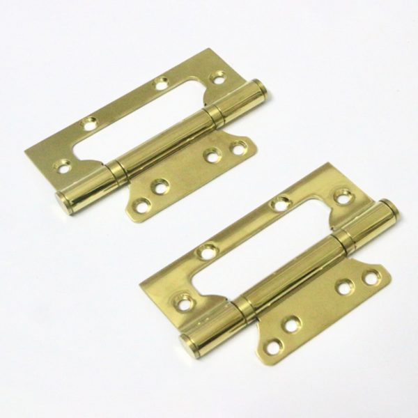 Bản lề âm dương inox sơn tĩnh điện vàng bóng (lớn) chính hãng cho cửa gỗ và composite – chống gỉ, vận hành êm ái